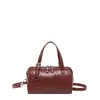 Bolsa Boston de couro encerado para viagem, estilo cross-border, para mulheres, nova bolsa versátil 2026, bolsa tiracolo texturizada da moda