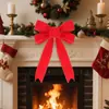 Lazo de Navidad Tela Roja Afelpada Accesorios de Lazo Colgante Decoración Fiesta de Navidad Colgante Anudado a Mano