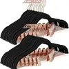 Clip Antideslizante para Pantalones Colgador de Falda Multifuncional con Clip Colgador de Pantalones de Terciopelo Dorado Colgador de Plástico Colgador de Exhibición para Tienda de Ropa Fábrica
