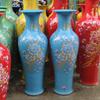 Jarrón de Cerámica de Jingdezhen Flor de Peonía Roja China Jarrón de Cerámica de Piso Adornos de Decoración de Apertura Festiva