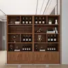 Tablero Ecológico de Madera Maciza Gabinete para Vino Montado en Pared Sala de Estar Gabinete de Almacenamiento y Exhibición Estante para Vino Comercial 2024 Nuevo Hogar Nuevo Chinoiserie