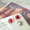 Adornos de diamantes para uñas de angora roja, para otoño e invierno, con dijes plateados, grandes, rojos, de alta calidad, con base ovalada y puntiaguda, con forma especial para decorar uñas.