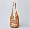 Bolsa de Cuentas de Madera Transfronteriza Enspt Export, Bolso de Hombro Tejido a Mano, Bolso Cubo Casual para Viajes, Bolso de Mano para Vacaciones para Mujeres