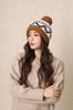 Atmosfera de Inverno Marrom Maillard Chapéu de Lã Tricotado Bola de Pelo Fofa Chapéu Espesso Quente Estilo Coreano Proteção para Orelhas para Mulheres