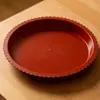 Bandeja Redonda de Plástico con Encaje Rojo y Blanco para Macetas Base Impermeable para Macetas Color Ladrillo Rojo