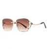 Nuevas Gafas de Sol Sin Montura, Gafas de Sol Transfronterizas de Alta Gama para Mujer, Gafas con Montura de Metal, Gafas de Moda y de Alta Gama