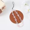 Cadena para teléfono móvil con cuentas de mariposa de cristal de imitación, cadena para funda de teléfono móvil DIY, cordón para funda de teléfono móvil, cadena para teléfono móvil ins