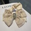 Novo estilo 2023 scrunchie de cabelo com laço desfiado para rabo de cavalo alto, corda de cabelo com strass, acessórios de cabelo simples para todos os looks, para cabeça de coque, para mulheres