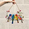 Apanhador de Luzes de Pássaro de Natal Novo Transfronteiriço Pingente de Acrílico Decoração Suspensa para Casa Exterior Jardim Pátio Pingente