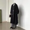 Nuevo Estilo Abrigo de Lana para Primavera y Otoño 2026 con Forro Engrosado de Plumón de Pato Blanco y Negro, Chaqueta Larga de Plumón para Mujer