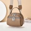 Bolso pequeño redondo multicapa con textura de moda, bolso de mano de gran capacidad, bolso de hombro tipo mensajero para viajes de ocio transfronterizos, novedad de 2025