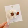 Grampo de Cabelo Coreano Feminino de Alta Qualidade Exquisito Grampo Lateral Flor de Lã Grampo para Franja Versátil Outono Inverno