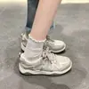 Zapatos Casuales para Mujer 2026 Nuevos Versátiles con Cordones Zapatos de Entrenamiento de Verano Alemanes Aumento Oculto de Altura para Personas Bajas Zapatos Plateados de Moda