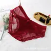 Ropa interior sexy de encaje sin costuras de tiro bajo ultra delgada de malla transparente con lazo para mujer Salida de fábrica de Bragas