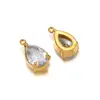 Pendente de Zircônia Transfronteiriço Aço Inoxidável Gota d'Água Pedra Retangular Pingente Acessórios para Colar Brincos DIY Luxo Atacado