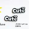 Acessórios de Resina Desenho Animado Letras Pretas e Brancas Acessórios DIY Materiais Artesanais Adesivos para Copo de Água Cola de Creme Adesivos para Acessórios de Cabelo de Crianças