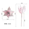 Decorações de Natal com Pó de Ouro Transfronteiriças Flores de Natal Árvore de Natal Revestida Flor Decorativa Cortada Flores Artificiais com Lantejoulas de Camada Dupla