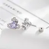 Nuevo Color Dopamina de Hensen Estrella Saturno Circonita Estilo Retro Francés Clavo de Hélice para Oreja Joyería de Piercing de Alta Gama