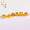 Plato Decorativo Simple de Arena Lunar Dorada con Separador de Patrón de Martillo, Neumático con Patrón de Espiga de Trigo, Anillo Corredizo de Cuentas de Calabaza Accesorios para Manualidades de Cuentas Hechos a Mano