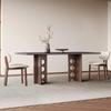 Mesa de Comedor de Pizarra de Madera Maciza Estilo Retro para Hogar, Apartamento Pequeño, Restaurante, Diseño, Nuevo Estilo Medieval Wabi-Sabi, Mesa de Comedor de Madera Maciza