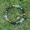 Nova Pulseira de Contas Transfronteiriça de 8mm Olho de Tigre Obsidiana Cristal Branco Hematita para Homens e Mulheres Pulseira de Casal Presente