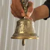 Campana y Mazo Vajra de Cinco Puntas de Latón Nepalí Tallada, Campana de Mano Fundida a Mano, Juego de Campanas Rituales del Tíbet