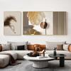 Pintura Decorativa Moderna Simple para Sala de Estar Combinación Doble Caballo Animal Abstracto Atmosférico Lujo Ligero Sofá Fondo Pared Colgante