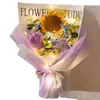 Niña de Cumpleaños Comercio Exterior Transfronterizo Ramo Tejido a Mano Terminado Flor de Lana Girasol Flor Artificial Falsa para Examen de Admisión Universitaria
