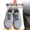Zapatos de trabajo de verano transpirables hechos a medida para hombre, con puntera de acero para resistencia al impacto y a la perforación, hechos de piel de vaca, adecuados para soldadura eléctrica, protección contra el calor y trabajo en obras de construcción