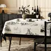 Toalha de Mesa Vintage Estilo Francês com Toque de Luxo Leve e de Alta Qualidade, Impermeável, à Prova de Óleo, Lavável, Retangular para Mesa de Centro, Melhora o Ambiente