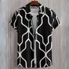Camisa de Manga Corta para Hombre Estación Independiente Transfronteriza Elástica en Cuatro Direcciones Camisa Estampada en 3D Fábrica de Origen 2024