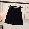Falda de Pana Negra Talla Grande Gordo mm Otoño e Invierno Ajustada a la Cadera Falda A-Line para Mujer Look Adelgazante Falda Versátil de Un Paso Falda Corta