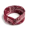 Diadema Bohemio Ins Versátil Elegante Nudo Cruzado Diadema Deportiva de Yoga Estampada Versión Ancha para Mujeres con Coronilla Alta