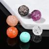 Joyería Jingdian, cuentas redondas con patrón de ágata de cristal natural, bola de ratán con flores, accesorios para tallado de joyas DIY, productos semiacabados al por mayor