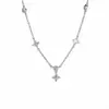 2026 Nova Tendência Estilo Cool Liga de Cobre Zircônia Trevo de Quatro Folhas Franja Colar para Mulheres Design de Alto Padrão Corrente para Clavícula