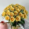 24 rosas artificiales de cabeza plana en stock para venta al por mayor, adecuadas para decoraciones de bodas, flores artificiales, ramos de novia