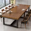 Mesa de Conferência Mesa Longa Negociação Madeira Maciça Mesa de Escritório Moderna Simples Retangular Placa Grande Mesa Longa Mesa de Computador Bancada de Trabalho