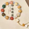 Pulsera de Pata de Gato Inspirada en Flores con Pequeñas Cuentas Verdes Lima, un Accesorio de Mano de Alto Valor para Hombres y Mujeres, con Cuentas de Hilo Suave que se Envuelven Alrededor del Dedo