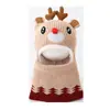 Nuevo sombrero y bufanda de punto de una pieza para niños de otoño e invierno, gorro de punto grueso y cálido para bebé con diseño de ciervo de dibujos animados S205