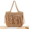 Dropshipping Nova Bolsa de Mão com Franjas Longas Tecida à Mão para Férias à Beira-Mar, Bolsa de Ombro Feminina Fashion e Versátil de Grande Capacidade