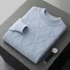 Suéter de otoño e invierno de comercio exterior 100 para hombre, suéter grueso de cuello alto medio, camisa básica de punto informal para negocios, parte superior cálida