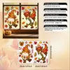 Pegatinas de Ventana de Gnomo de Dibujos Animados de Nuevo Otoño Transfronterizas, Pegatinas Estáticas de Vidrio de Erizo Lindo y Mapache, Pegatinas Estáticas de Acción de Gracias