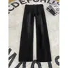 Calça Jeans Workwear Azul Desconstruída com Rebites para Homens, Calça Lumberjack Estilo Americano Cleanfit Marca Tendência, Calça Longa Reta Levemente Flare