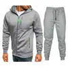 Suéter cárdigan deportivo casual de jacquard para hombre con capucha, conjunto del mismo color