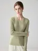 Novo Suéter de Malha Feminino Slim-Fit Gola V Macio 100% Caxemira Pura Outono/Inverno 2026