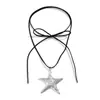 Europa y Estados Unidos joyería de personalidad transfronteriza dulce fresca exagerada collar con colgante de estrella de cinco puntas collar de estrella de mar con lazo venta al por mayor