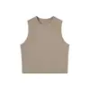 Camiseta sin mangas de cuello redondo de algodón spandex Lycra transfronteriza europea y americana de 220 g, ajustada, estilo sexy, logotipo personalizado disponible
