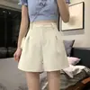 Outono 2026 Novo Estilo Moda Confortável Cintura Alta Emagrecimento Plissado Perna Larga Calças Design Casual Senso Shorts Suit Feminino