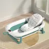 Bañera para Bebé con Sensor de Temperatura para Uso en Casa, Plegable y Adecuada para Sentarse y Acostarse, Tina de Baño Infantil Ampliada y Engrosada, Tina para Remojar Bebés
