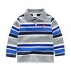 Camiseta de Manga Larga para Niños 2023 Otoño Nueva Camisa Polo Rayada Camiseta de Manga Larga para Bebés Niños Ropa Infantil de Comercio Exterior Transfronterizo